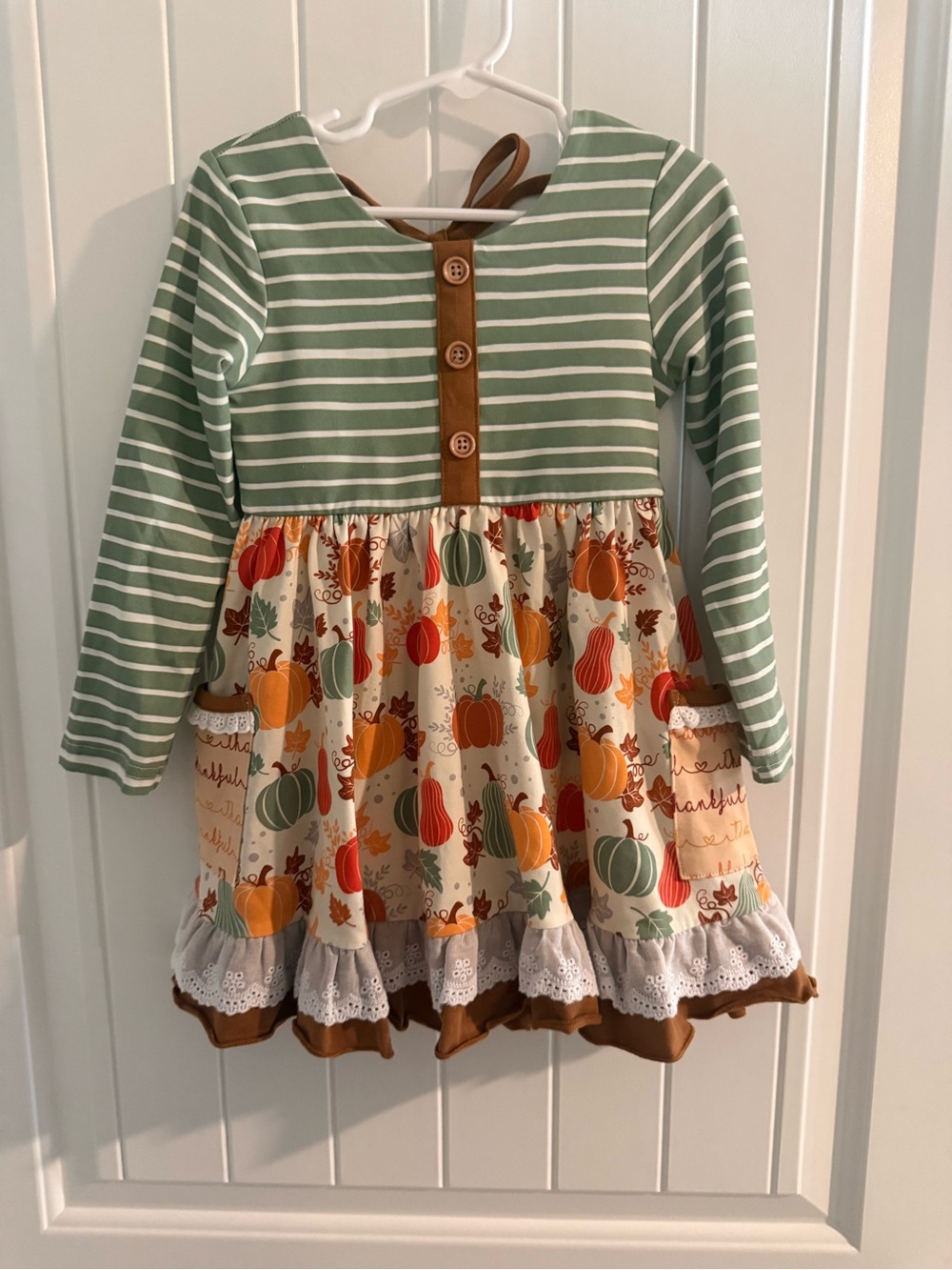 M. Joy Pumpkin Thanksgiving Dress Girls Size 4T Fall Boutique